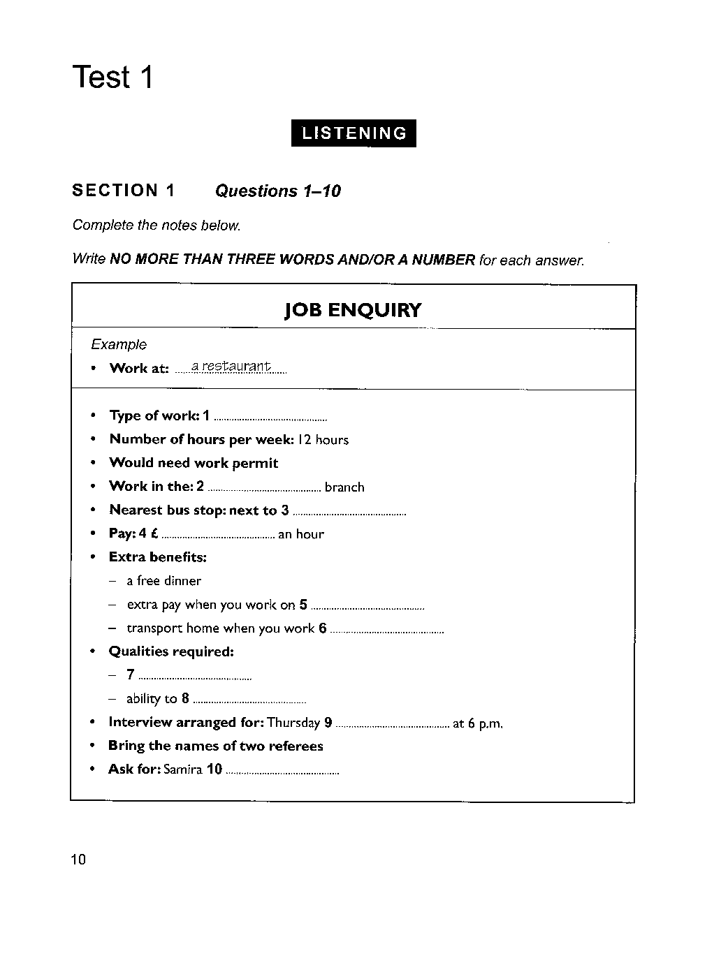 IELTS 9 Test (1) LISTENING AND READING ANSWER KEYS Browsegrades